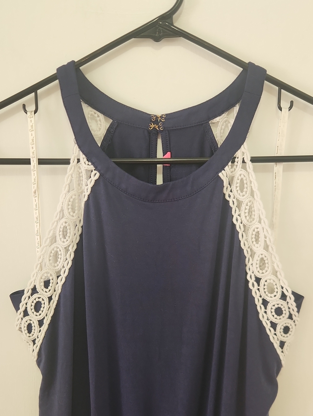 Lilly Pulitzer Navy Blue Lace Trim Romper - Picture 9 of 14